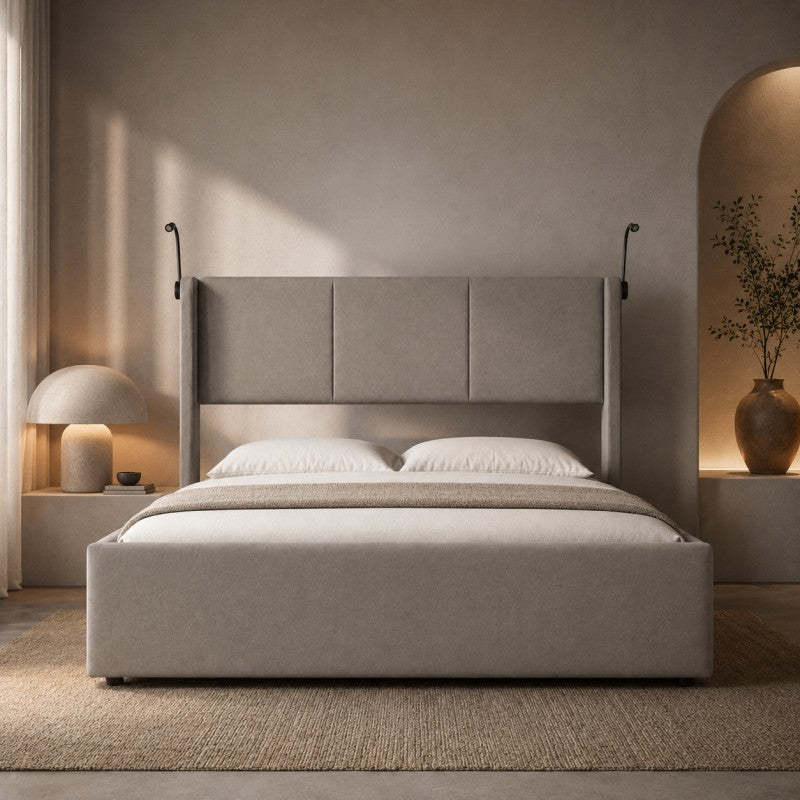Modern Wingback Upholstered Bed