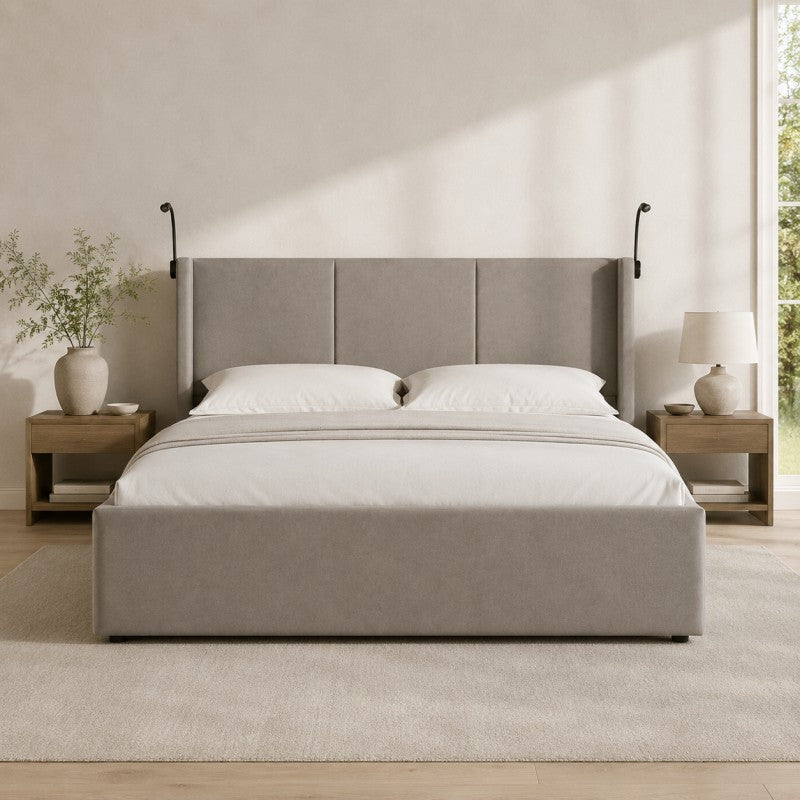 Modern Wingback Upholstered Bed