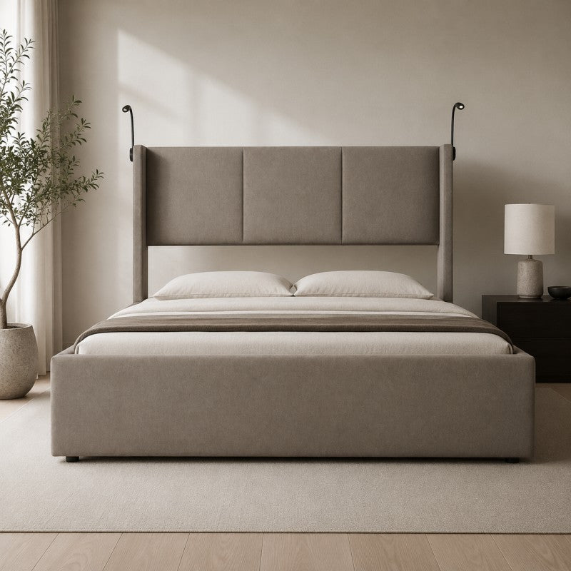 Modern Wingback Upholstered Bed