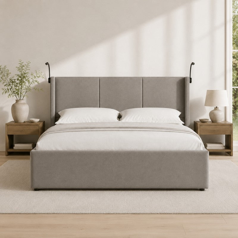 Modern Wingback Upholstered Bed
