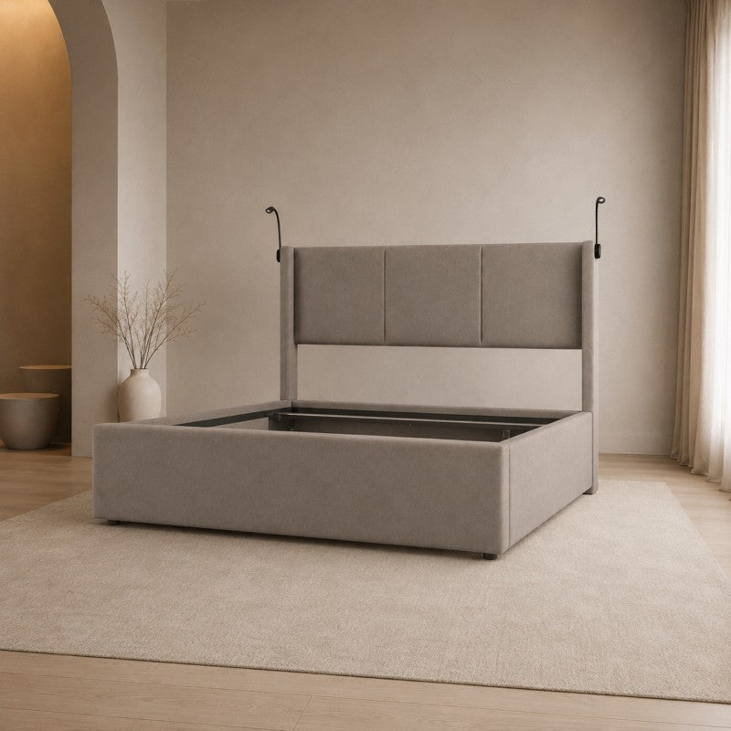 Modern Wingback Upholstered Bed