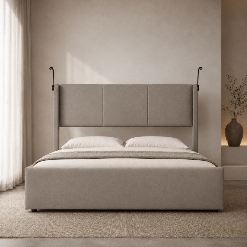 Modern Wingback Upholstered Bed