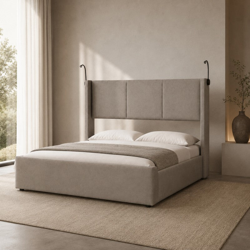 Modern Wingback Upholstered Bed