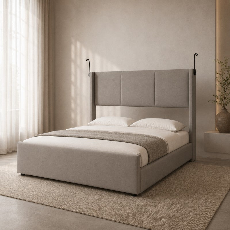 Modern Wingback Upholstered Bed