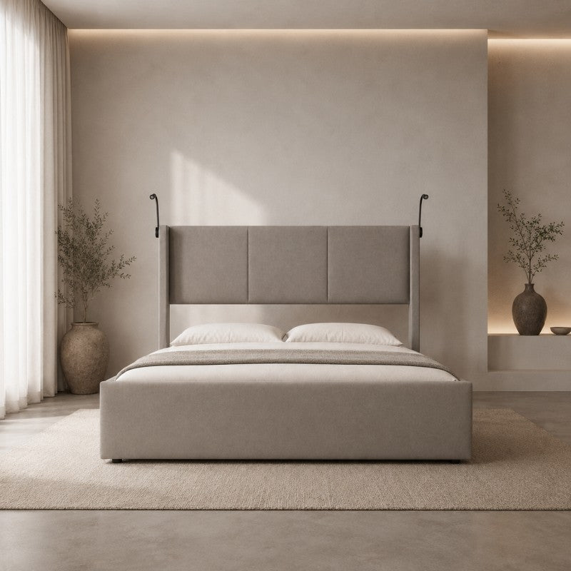 Modern Wingback Upholstered Bed