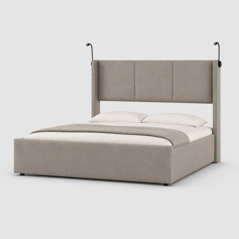 Modern Wingback Upholstered Bed