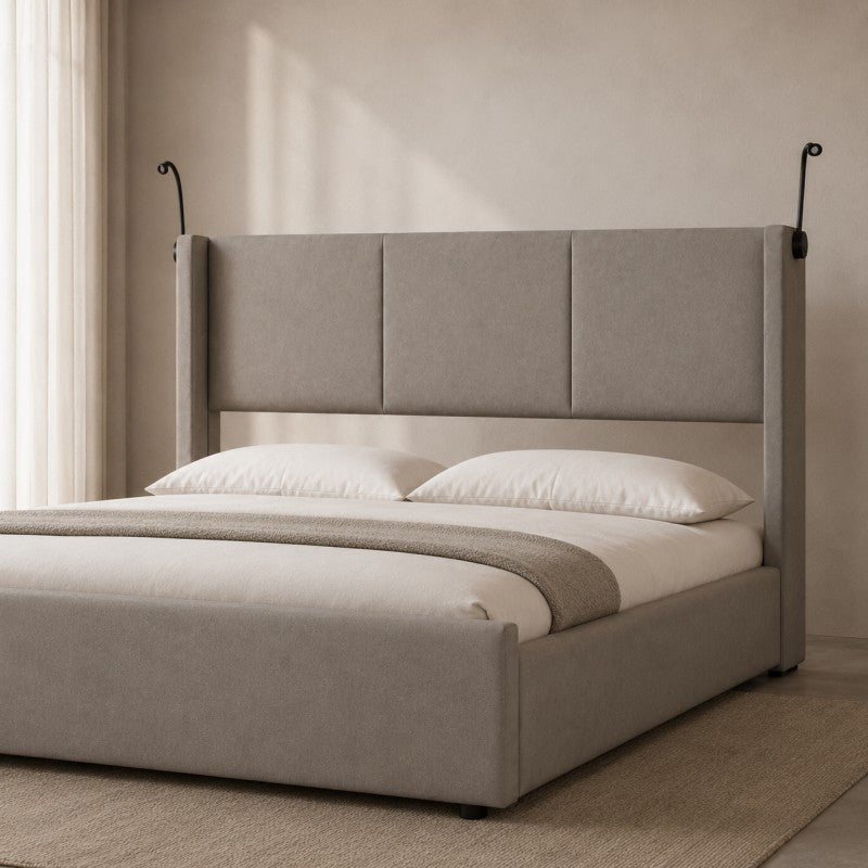 Modern Wingback Upholstered Bed