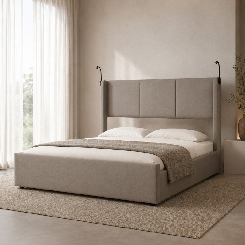 Modern Wingback Upholstered Bed