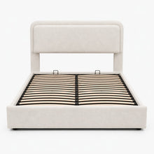 Modern Upholstered Platform Bed Frame – Cream White