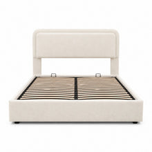 Modern Upholstered Platform Bed Frame – Cream White