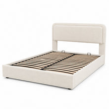 Modern Upholstered Platform Bed Frame – Cream White