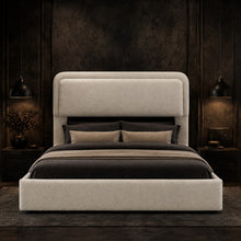 Modern Upholstered Platform Bed Frame – Cream White