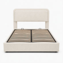 Modern Upholstered Platform Bed Frame – Cream White