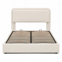 Modern Upholstered Platform Bed Frame – Cream White