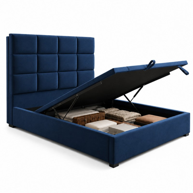 Blue Tufted Upholstered Bed