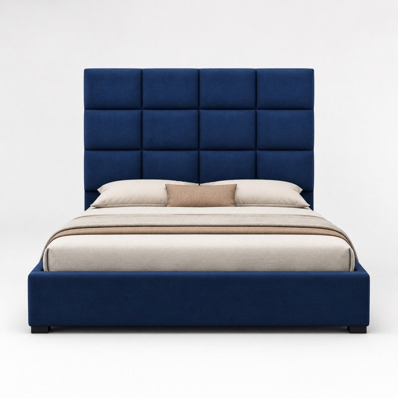 Blue Tufted Upholstered Bed