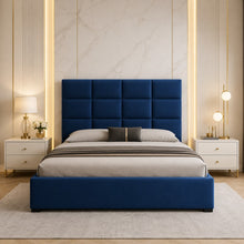 Blue Tufted Upholstered Bed