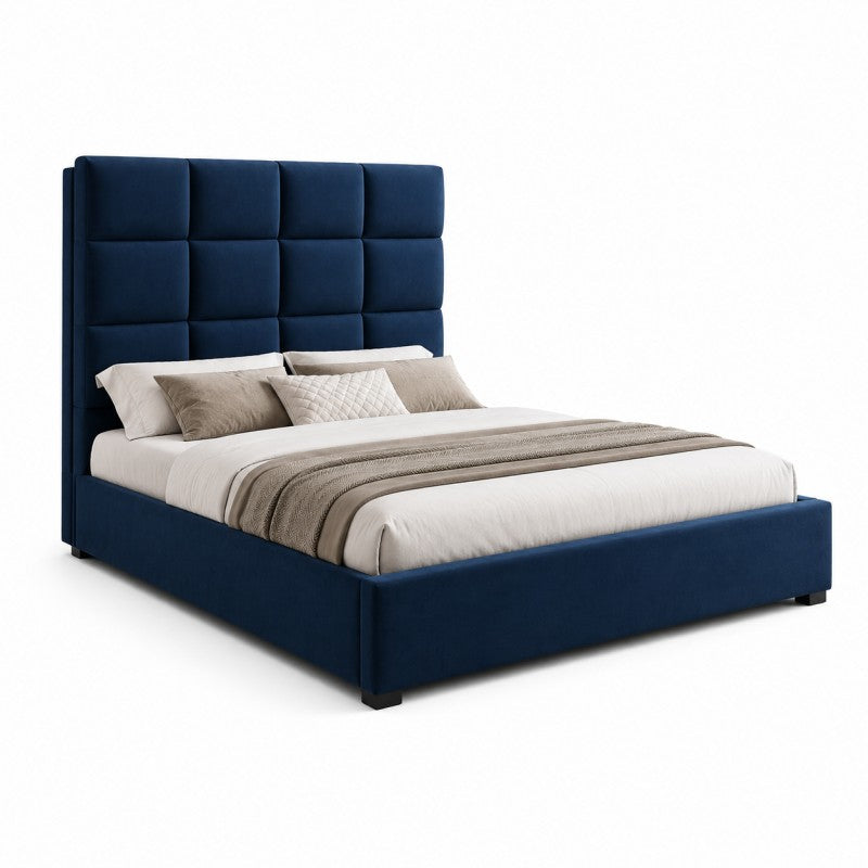 Blue Tufted Upholstered Bed