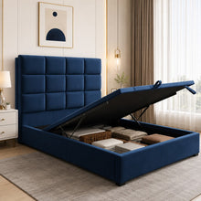 Blue Tufted Upholstered Bed