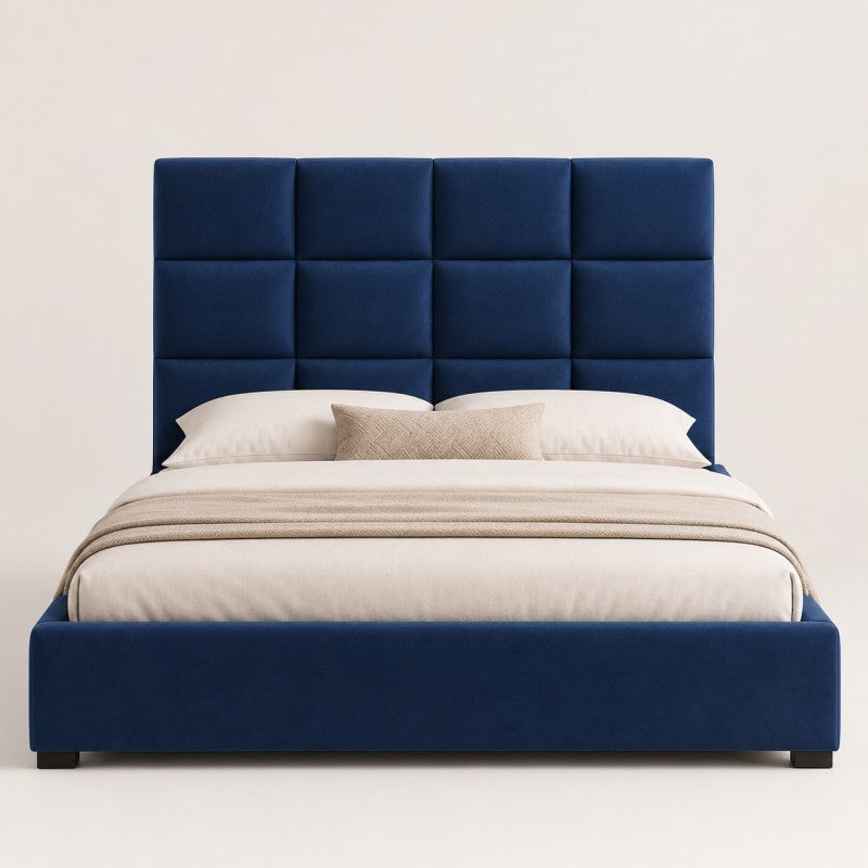 Blue Tufted Upholstered Bed