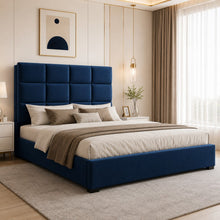Blue Tufted Upholstered Bed