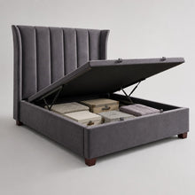 Modern Wingback Upholstered Bed – Gray