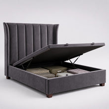 Modern Wingback Upholstered Bed – Gray
