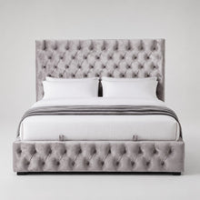 Gray Tufted Upholstered Bed