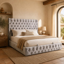 Gray Tufted Upholstered Bed