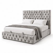 Gray Tufted Upholstered Bed