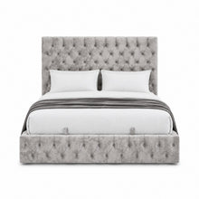 Gray Tufted Upholstered Bed