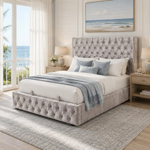 Gray Tufted Upholstered Bed