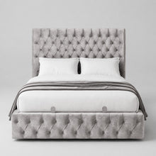 Gray Tufted Upholstered Bed