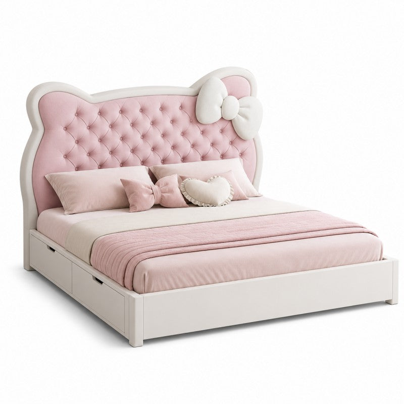 Pink Princess Upholstered Kids Bed