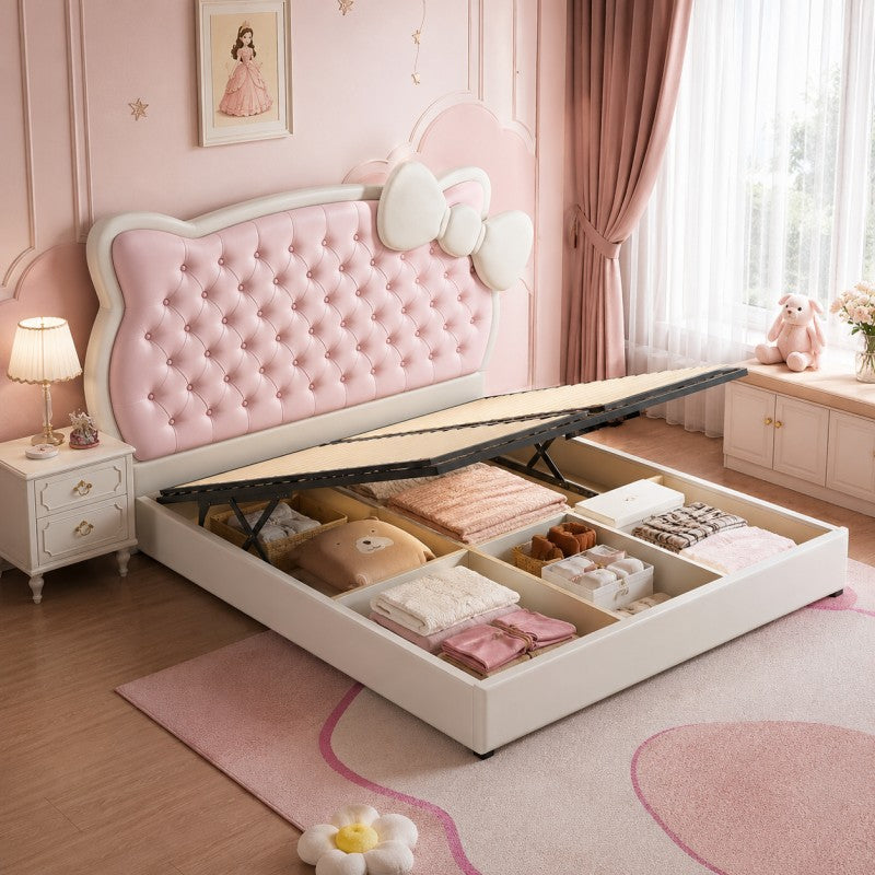Pink Princess Upholstered Kids Bed
