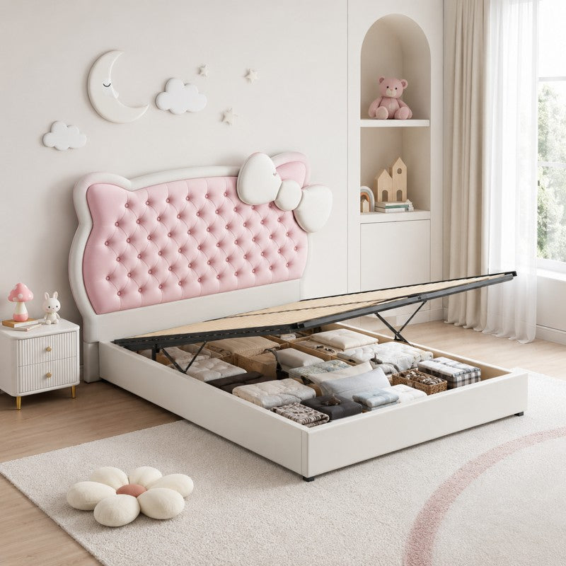Pink Princess Upholstered Kids Bed