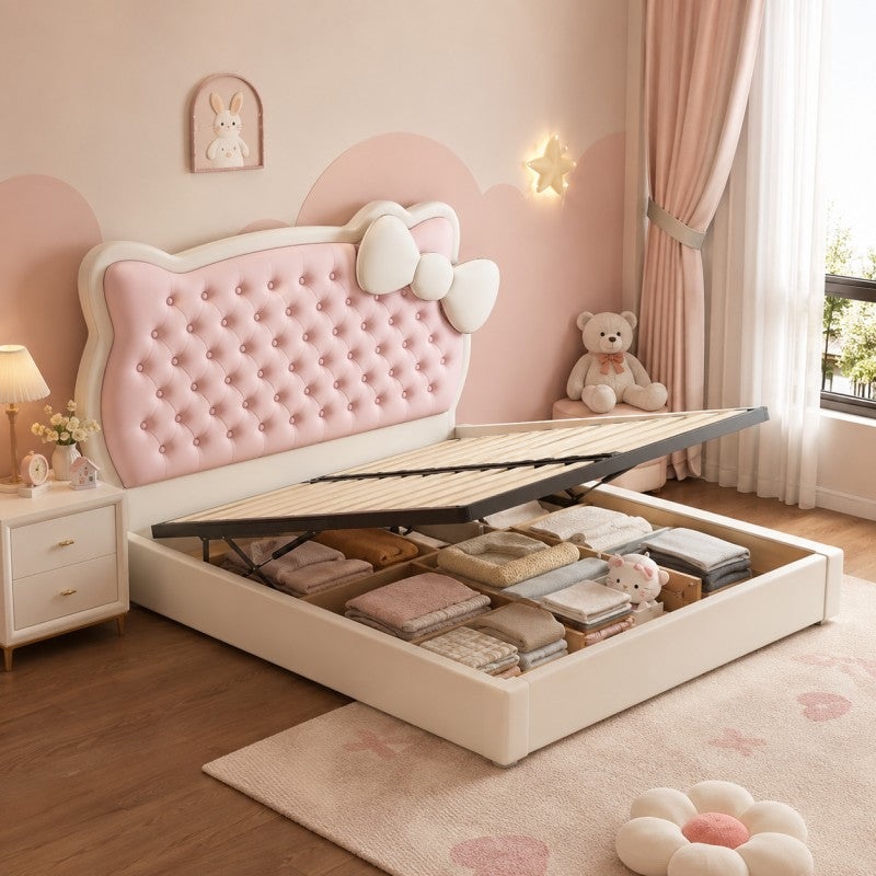 Pink Princess Upholstered Kids Bed