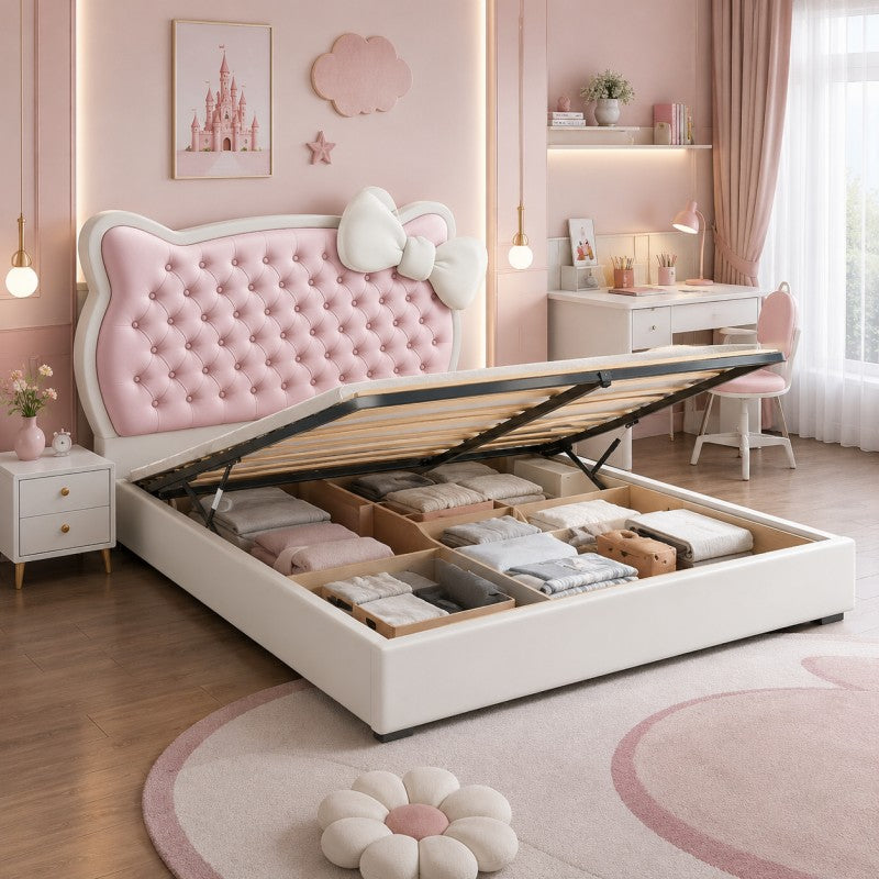 Pink Princess Upholstered Kids Bed