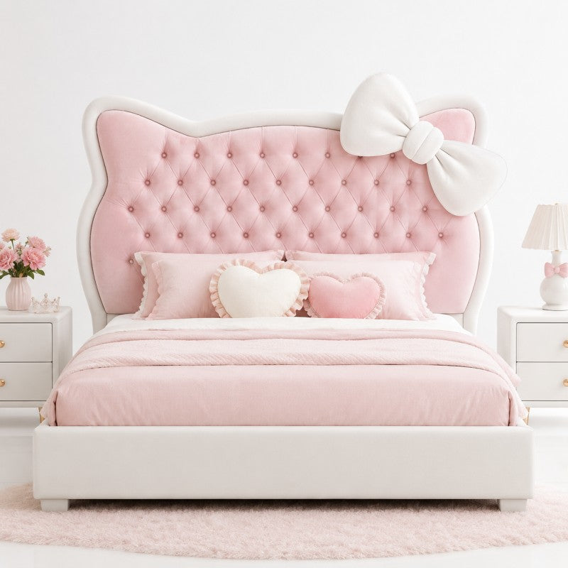 Pink Princess Upholstered Kids Bed