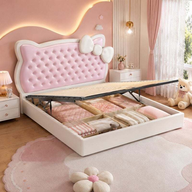 Pink Princess Upholstered Kids Bed