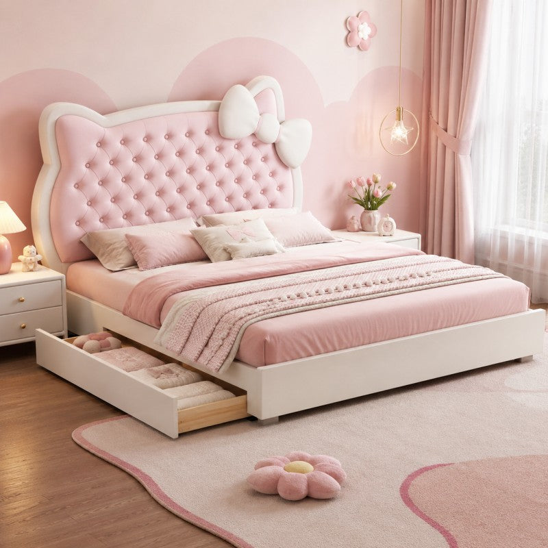 Pink Princess Upholstered Kids Bed