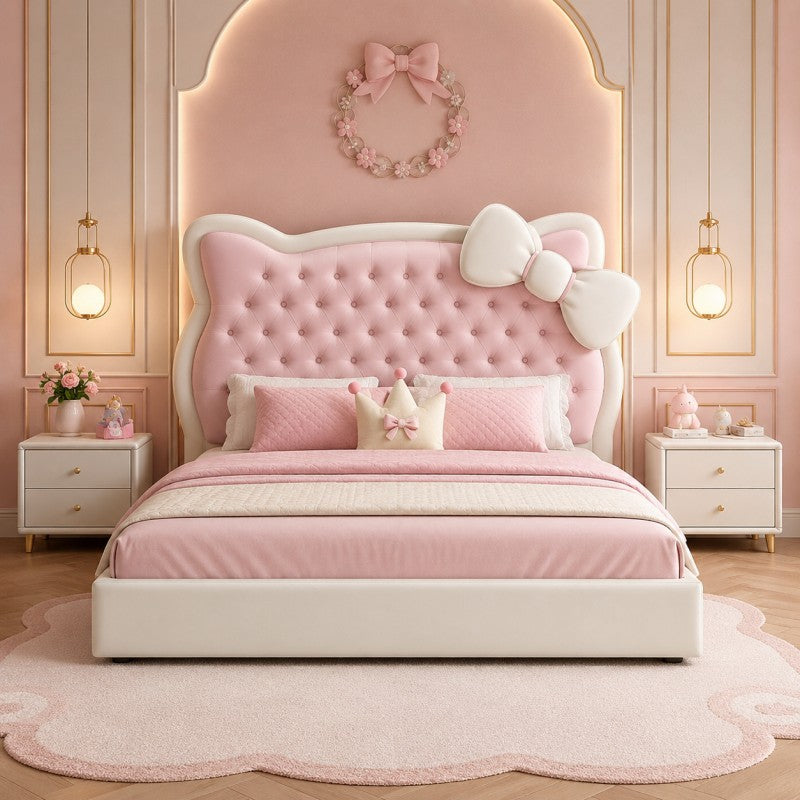 Pink Princess Upholstered Kids Bed