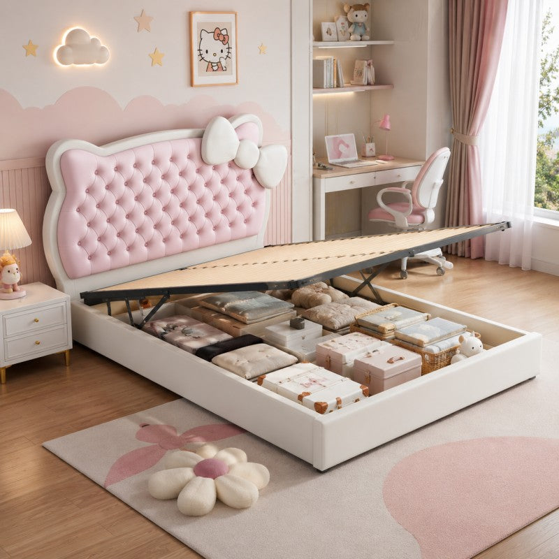 Pink Princess Upholstered Kids Bed