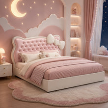 Pink Princess Upholstered Kids Bed