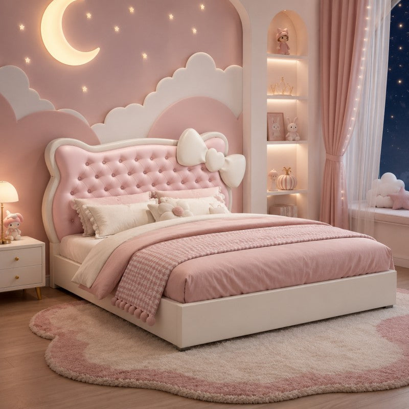 Pink Princess Upholstered Kids Bed