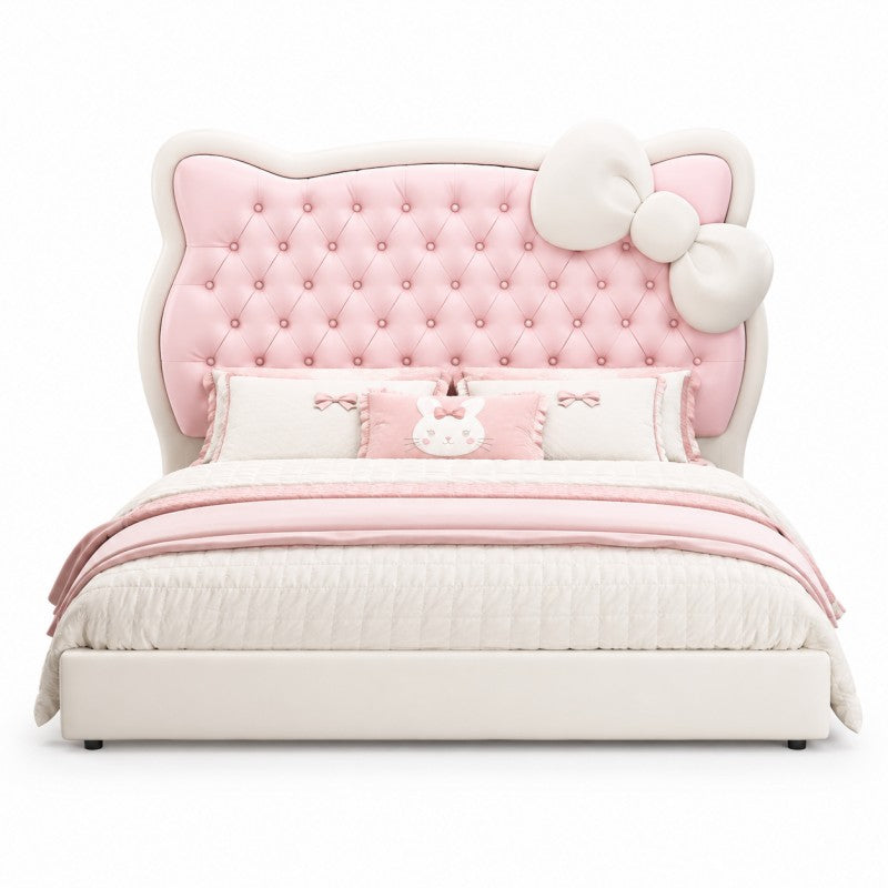 Pink Princess Upholstered Kids Bed