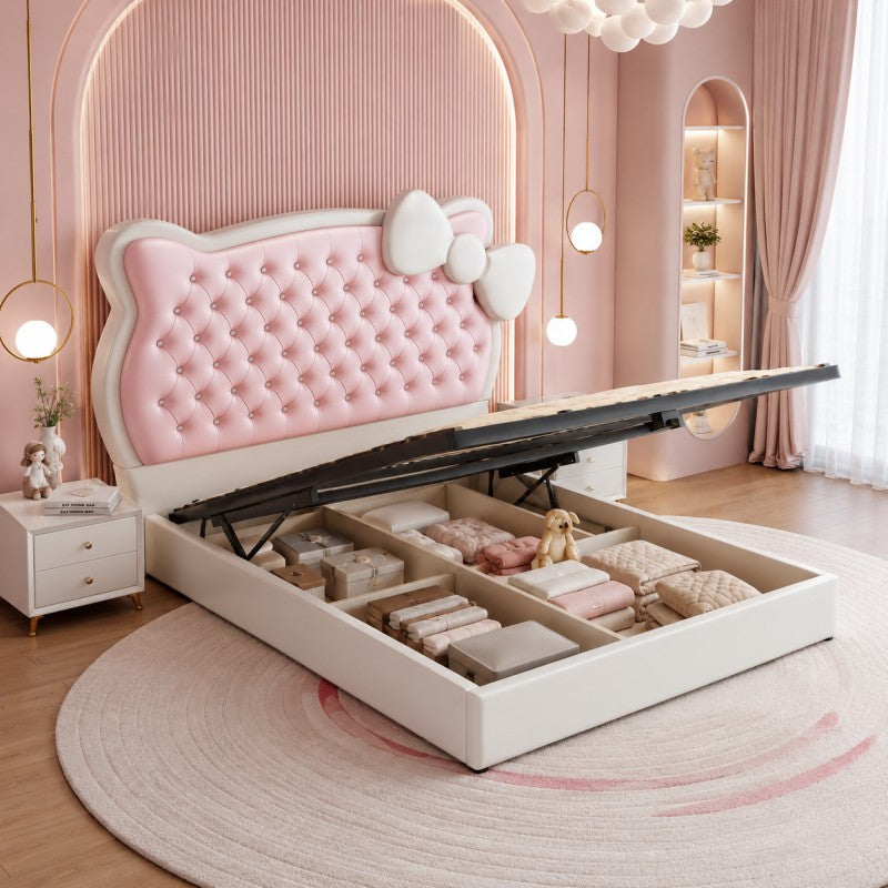 Pink Princess Upholstered Kids Bed