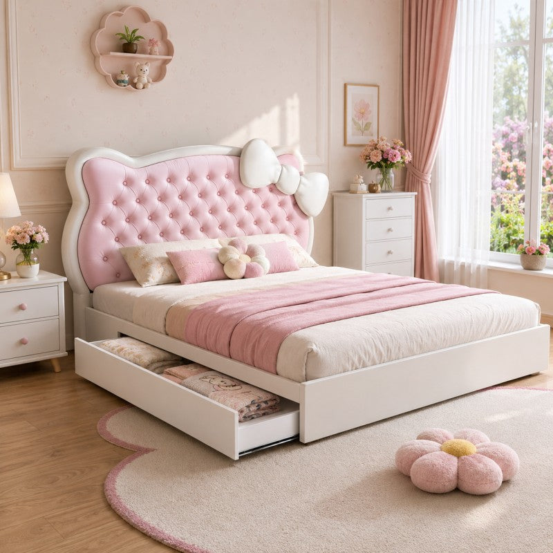 Pink Princess Upholstered Kids Bed