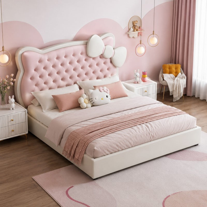 Pink Princess Upholstered Kids Bed