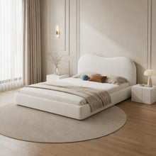 Cream Cloud Upholstered Bed – Curved Headboard